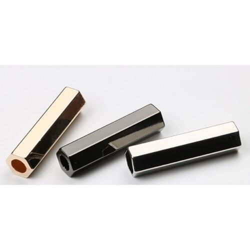 34mm Height Long Hexagonal Tube Stopper Rope Ends Lid Drawstring Toggles Clip For Clothes Apparel Shoelace Accessories