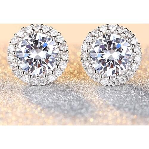 Beiver Fashion CZ Dandelion Flower Earrings for Women Bijoux Clear AAA Cubic Zirconia Femme Christmas deals Ladies Gifts