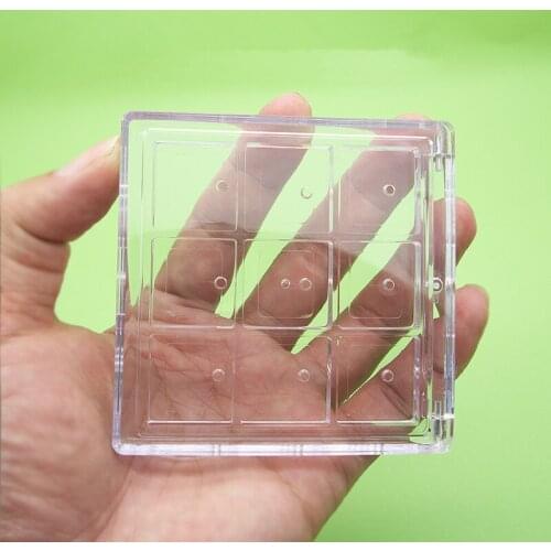 100pcs 9 Grids Eyeshadow Case Empty Cosmetic Blusher Compact Clear and Clear Base Eye shadow Container