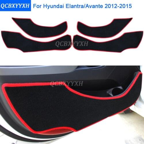 2 Colors Car Styling Protector Side Edge Protection Pad Protected Anti-kick Door Mats Cover For Hyundai Elantra Avante 2012-2015