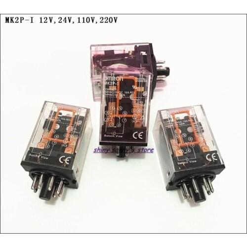 2 pcs/Lot MK2P-I DC12V DC24V AC110V AC220V Relay 8-Pin 10A 250VAC Electromagnetic Relay Brand New