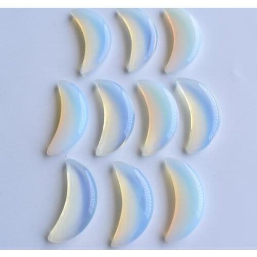 2020 new Fashion opal stone moon shape no hole pendants for jewelry accessories making Wholesale 10pcs/lot free shipping