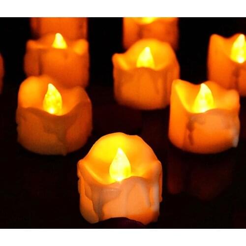 3pcs LED Candle Light Flickering Flameless Tea Lights Night Lamp For Halloween Christmas Wedding Home Decor Battery Operated
