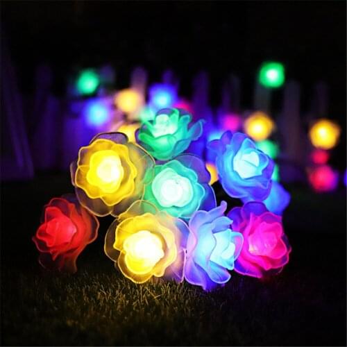 30LED Rose Solar String Fairy Lights Outdoor/Indoor Christmas Light Waterproof For Holiday Wedding Room Tree Patio Garden Decor