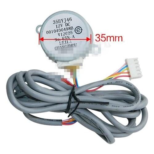 35BYJ46 DC 12V 60RPM 5 Pin Connector Air Condition Valve Micro Motor Silver Tone
