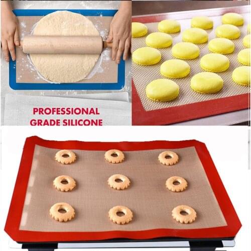 6 Pcs/set Silicone Baking Mats With Silicone Brush Reusable Food Safe Liners Heat-resistant Cooking Bakeware For Pastry Cookie