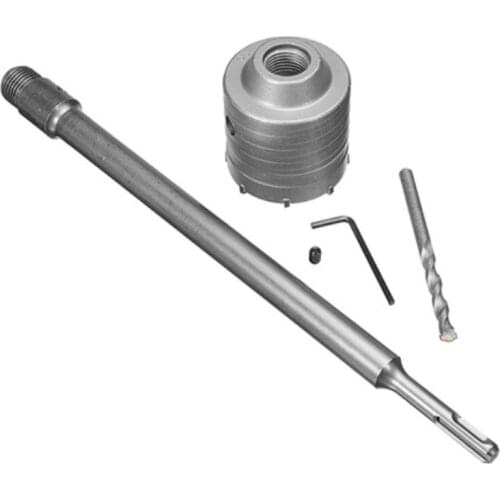 65mm SDS Plus Drill Bits Hole Saw Cutter Drill Bit Kit Extension Masonry Hole Cutter for Brick Concrete Cement Wall