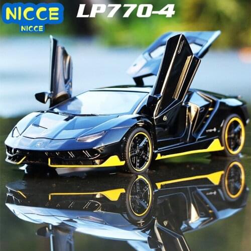 LP770 740 1:32 Lamborghinis Car Alloy Sports Car Model Diecast Sound Super Racing Lifting Tail Hot Car Wheel For Children Gifts