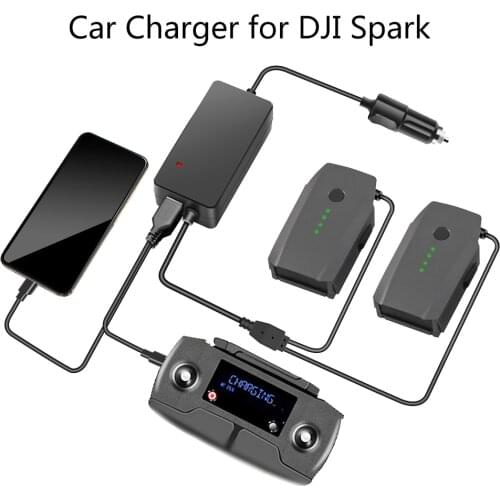 Black Smart Intelligent Drone Battery Charging Adapter 2 In 1 Fast Car Charger for DJI Mavic Pro Accessories Spare Parts