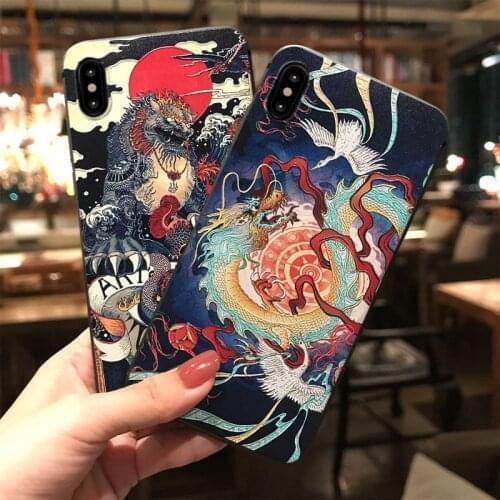 Cool Dragon 3D Embossed Phone Case for iPhone X XS XR 11 Pro MAX 6 7 8 Plus SE2 Capa Soft TPU Back Covers Cozy Matte Cases