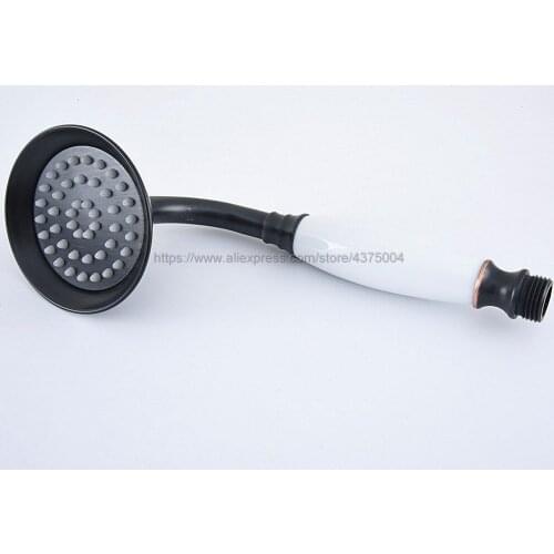 Black Oil Rubbed Brass Ceramic Telephone Style Hand Held Shower Head Bathroom Water Saving Hand-held Sprayer Nhh064