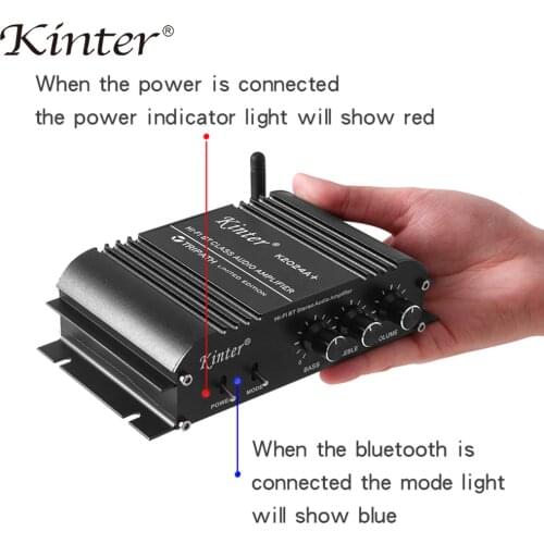 Kinter Digital Power Amplifier Stereo 2 Channel Class D 12v Audio Amp HiFi Sound Professional Amplificador For Home Theater