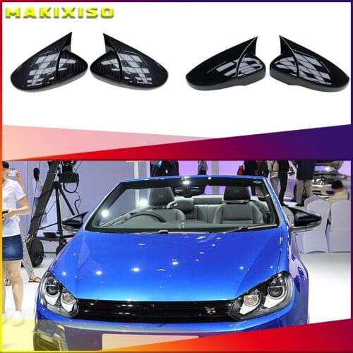 For Scirocco PASSAT Beetle 2009-2018 Black Door Side Wing Rearview Mirror Ox Horn Cover Cap Car Accessories