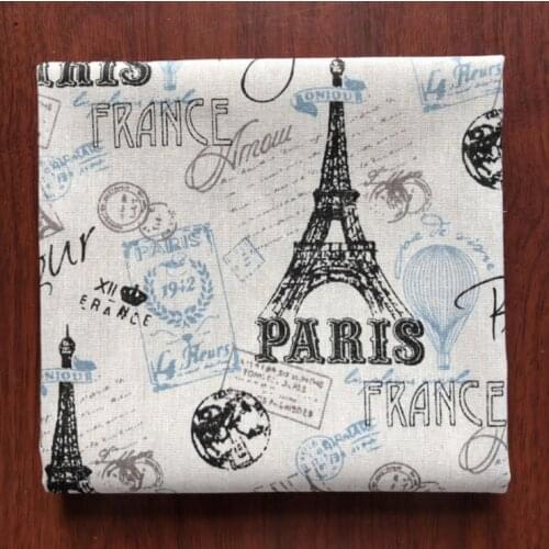 Retro Printed London Cotton Linen Blend Fabric DIY sewing upholstery linen fabric for curtain tablecloth home decor material