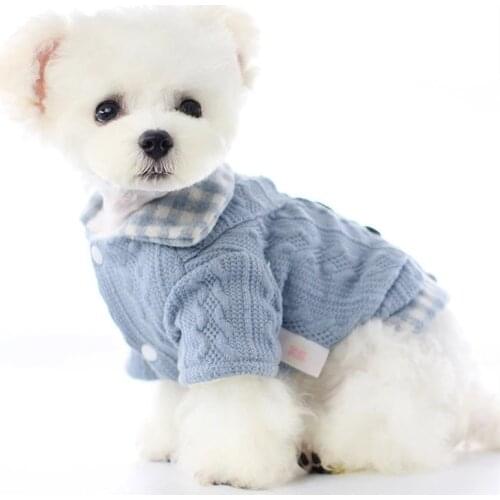 Cat Cotton Coat Pets Autumn Models Knitted Winter Woolen Warm Small Medium Dogs Clothes Schnauzer Pomeranian Jacket Accessories