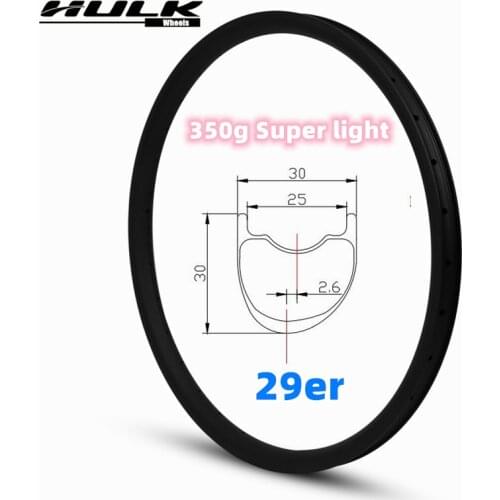 HULKWHEELS 29er 29 inch Asymmetric MTB Carbon Fiber Rim 30mm*30mm TR Cross Country Mountain Bike Wheel carbon rim mtb rim