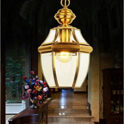 European style lamp copper lighting American small chandelier aisle lights lamp porch lamp Yang garden lighting lamp