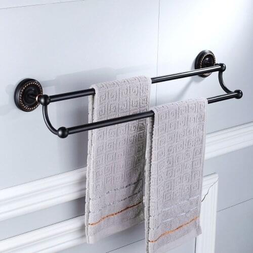 Copper Black Plating Bath Towel Holder Bathroom Fixture Bars Towel Racks Towel Bars Bathroom Accessories