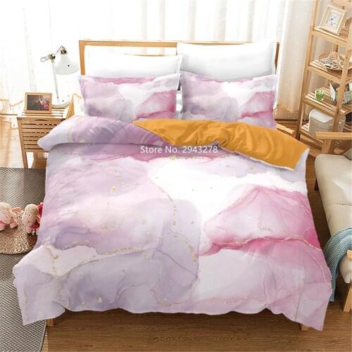 Home Textile Marbling Series Design Simple Fashion Duvet Bed Cover Pillowcase Bedding Set Adult Children Bedroom Decoration