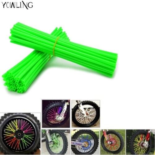 Motorcycle Wheel Rim Spoke Skins Covers Wrap Decor Protector Kit for Kawasaki KX250F KX250 KX450F KLX450R KX250F