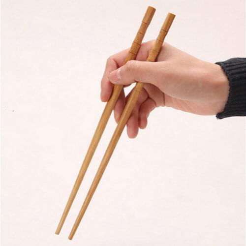 1 Pair Pure manual Natural Bamboo Wood Chopsticks Healthy Chinese Carbonization Chop Sticks Reusable Hashi Sushi Food chopsticks