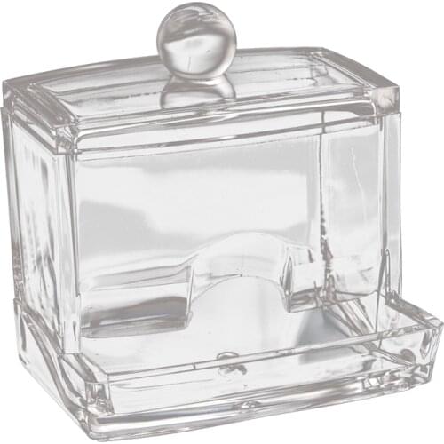 Clear Acrylic Cotton Swab Makeup Case Stick Box Storage Stand Rack