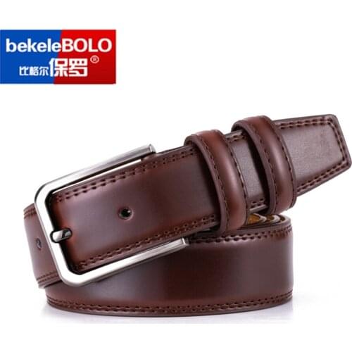 Luxury Fashion Male Reversible Leather Belt Men Business Trouser Belt Genuine Men Leather Belts For Jeans Dark Brown Black