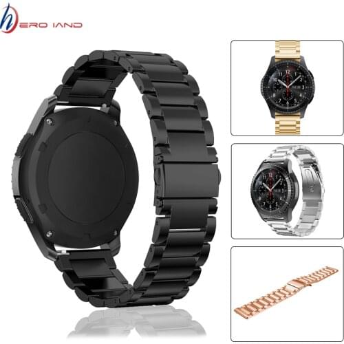 22mm 20mm Stainless Steel band for Samsung Gear S3 Classic/S3 Frontier/galaxy watch 46mm/42mm Adjustable Stainless Steel Strap