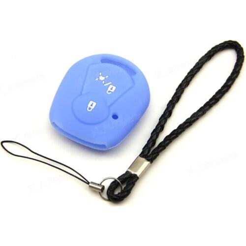 Blue Silicone Case Cover For Ssangyong Actyon SUV Kyron Rexto Suit Remote Key 2B
