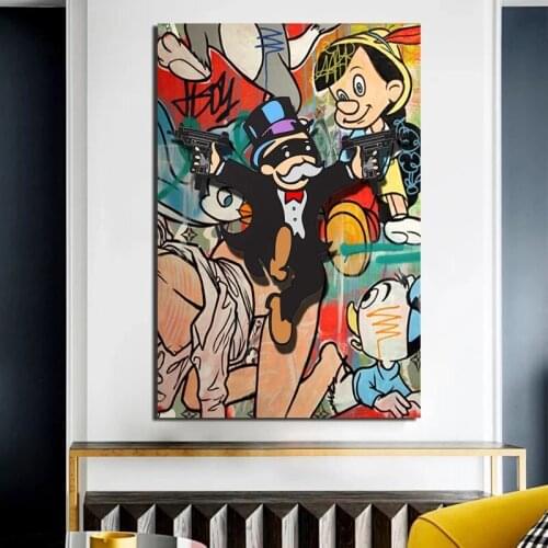 Modern Abstract Animation Characters Canvas Painting Wall Art Nordic Posters and Prints Wall Pictures for Living Room Decoration
