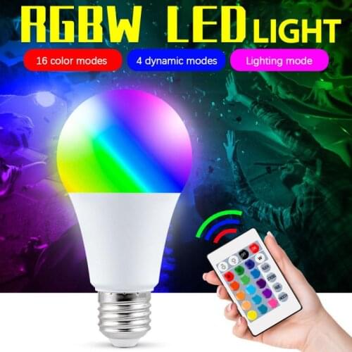 E27 RGB LED Bulb 5w 10w 15W 16 Color Changing Lampada Smart Lights Lamp 220V 110V Colorful Memory Mode + IR Remote Control