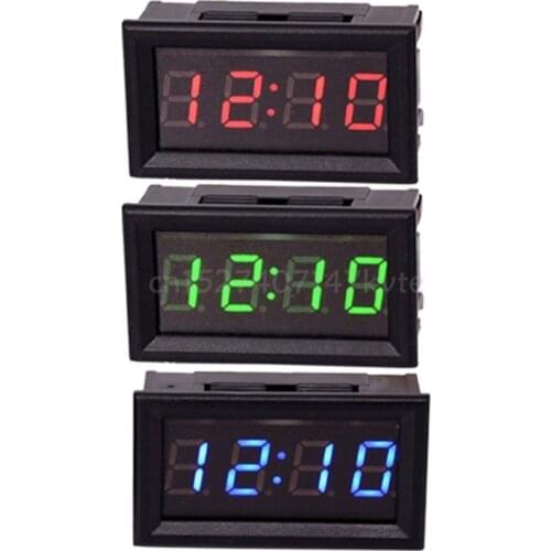 LED DIY Vehicle Electronic Clock KIT Car Motorcycle Timer LED Digital Display Power-off Memory DC4.5-30V Red Green Blue