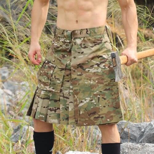 New Tactical Scotland Skirt Multicam Camouflage Military Skirt for Man Quick-off Man Outdoor Climbing Hiking Ripstop Skirt