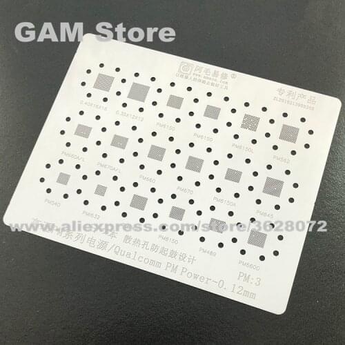 For Qualcomm Power IC BGA Stencil PM6150L/8150A/562/660D/660A/632/670/845/540/640/PMI632 Reball Tin Plant Net Solder Plate PM3