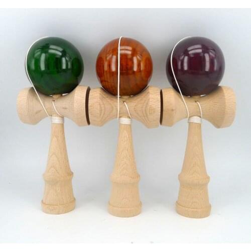 VIVEWOOD,Zizyphus Jujube kendama,3 Colors Optional,Zizyphus Jujube Tama with Clear varnish, Natural Beech Ken,18CM Kendama