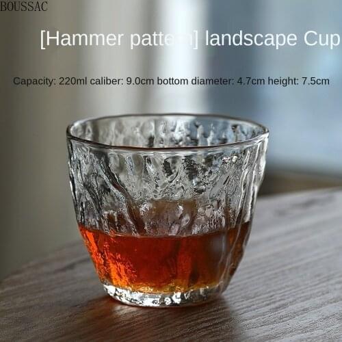 High-quality hammered glass heat-resistant Japanese whiskey glass Japanese ins style simple glass cup water glass gift cup