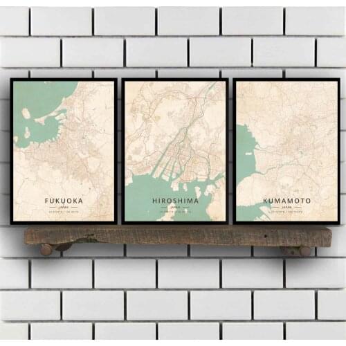 Fukuoka Hiroshima Kumamoto Kyoto Nagoya Osaka Tokyo Japan Poster