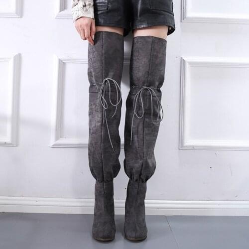 Heels Womens Boots Nubuck Zip Pointed Toe Retro Fashion Autumn Ankle Boots heel Winter Shoes Women