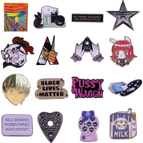 Cute Boy Hard Enamel Pins Collect Halloween Movies Games Metal Cartoon Brooch Backpack Collar Lapel Badges Fashion Jewelry Gift