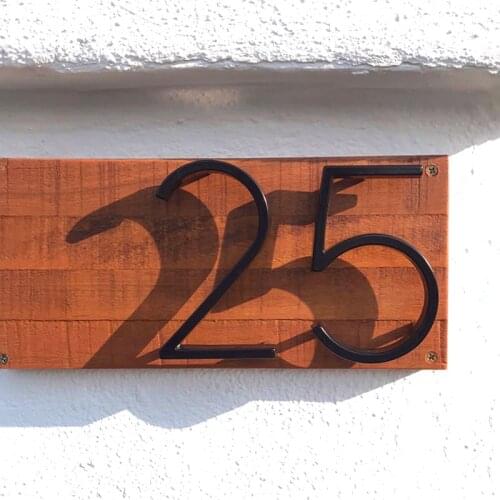 House Number Door Sign 12cm Modern Floating Building Outdoor Huisnummer Address Numbers Name Plate Black Numero de Casa Exterior