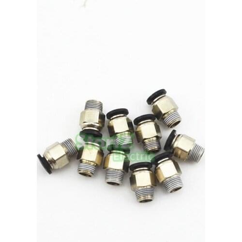 10PcsHigh quality 8mm to 1/8'' Thread Male Straight Pneumatic Tube Push In Quick Connect Fittings Pipe