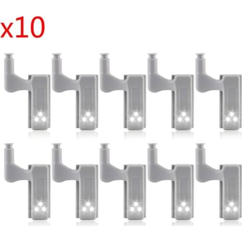 10Pcs Cabinet Closet Automatic Hinge LED Sensor Light For Kitchen Livingroom Bedroom Cabinet Cupboard Closet cool white lamp