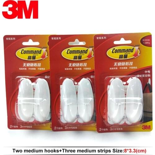 2PKS 3M Command hook door adhesive hooks wall adhesive bag hook