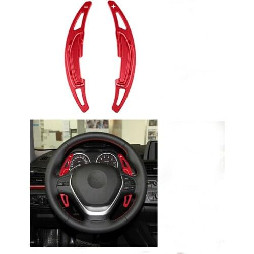 2PCS GSD For BMW M2 M3 M4 M5 M6 X5M Steering Wheel Shift Paddle Shifter Extension aluminium alloy (red)