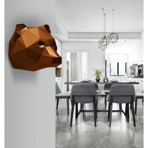 3D Black Bear Animal Paper Model Toy Home Decor Living Room Decor DIY Paper Craft Model Party Gift