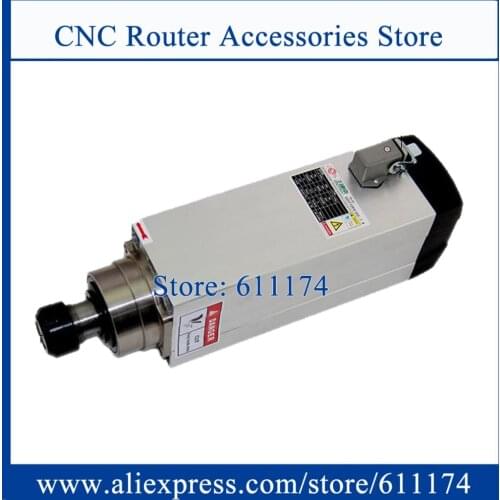 7.5KW ER32 18000RPM square shape air cooled spindle Motor with 4 ceramic bearing