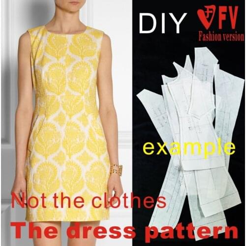 Clothing DIY The dress Dresses Sewing Pattern cutting drawing Womens Dress Sewing Template BLQ-63