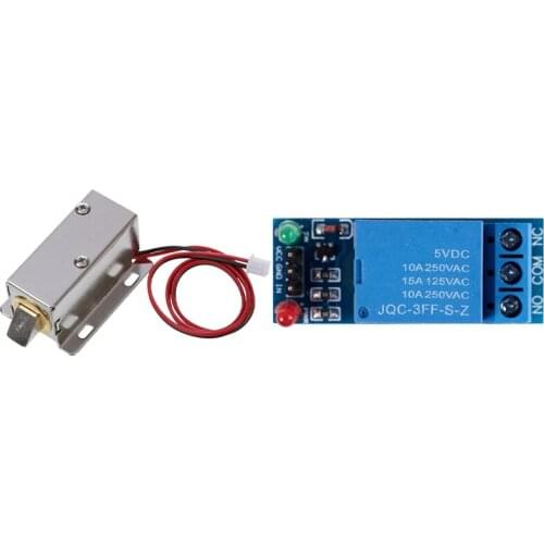 1 Pcs 0837L DC 12V 8W Open Frame Type Solenoid for Electric Door Lock & 1 Pcs Low Level One Channel Relay Module 5V DC CNIM Hot