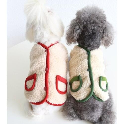Berber Fleece Dog Vest Coat Puppy Outfit Garment Winter Warm Dog Clothes Pet Clothing Cat Yorkies Bichon Pomeranian Costume 2021