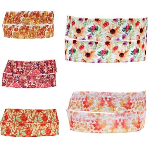 Cute Halloween autumn fall ghost printed fold over elastic